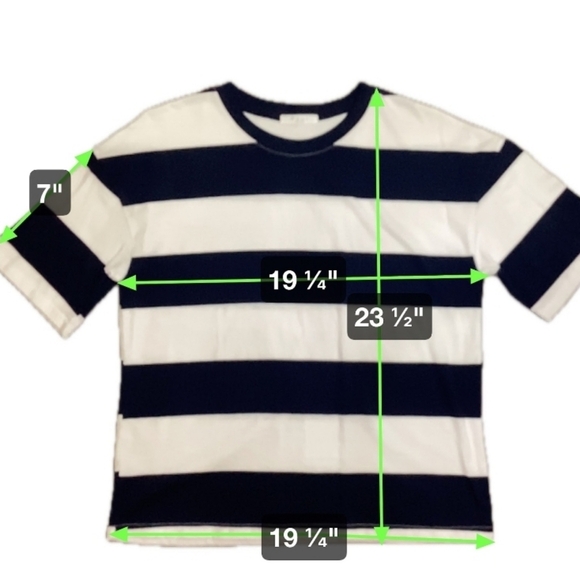 [NWOT] Navy Stripe Crew Neck Short Sleeve T-shirt - Picture 5 of 5